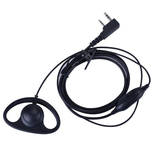 KEYBLU D-Ring 2 Pin Walkie Talkie Earpiece/Headset with Mic Compatible with Retevis RT21 RT22 Baofeng UV-5R Two Way Radio (Kenwood)