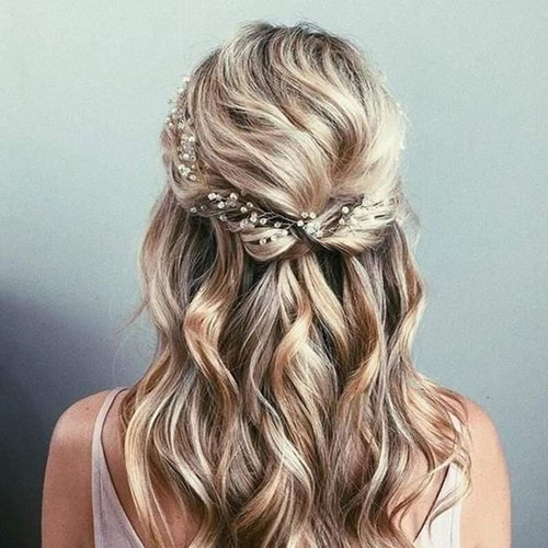 JAKAWIN Bride Wedding Hair Vine Flower Hair Piece Silver Bridal Headpiece Accessories for Women HV067