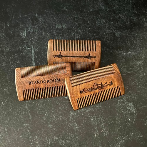 Custom Engraved Beard Comb - Personalized Gift for Men - Beard Care Accessory for Grooming - Choose your Style (Custom Text/Image)