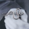 Allereyae Vintage Snake Hair Clip Barrette Serpent Hair Pin Barrette Punk Medusa Side Hair Clip Barrette Bobby Pin Silver Snake Head Clip Headwear Hair Accessories for Women and Girls (Silver)