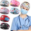 6 Pieces Button Headbands Non Slip Nurse Headbands Stretchy Headwraps Nonslip Yoga Sweatbands with Ear Protection Holder Elastic Headscarves for Yoga, Running, and Exercise, 6 Styles (Cute Pattern)