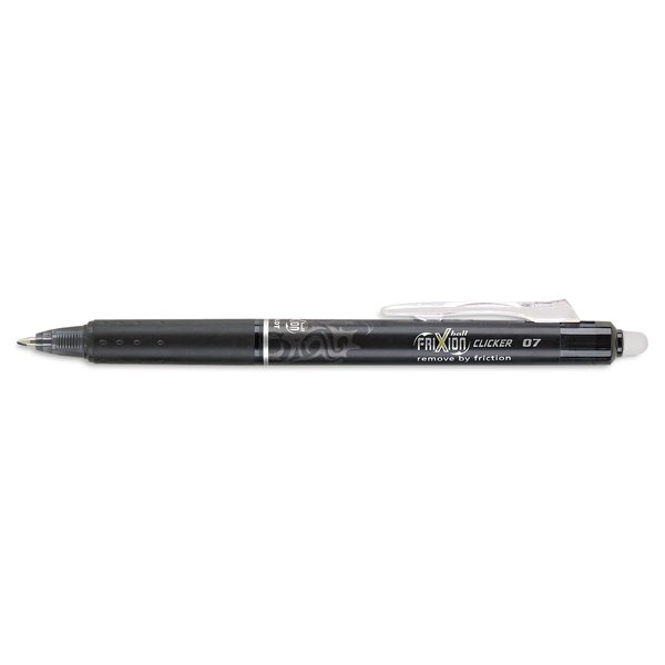 Pilot, FriXion Clicker Erasable Gel Pens, Fine Point 0.7 mm, Pack of 12, Black