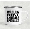 Designsify Gifts, World's Best Skincare Specialist, 12oz Camping Mug Stainless Steel Enamel Tea-Cup with Handle, for Birthday Anniversary Mom Dad Parents Fathers Mothers Day Party, to Men Women Him