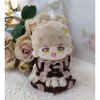 niannyyhouse 10cm Plush Doll Clothes Coffee Lace Dress Doll Dress up
