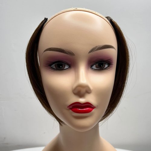 2pcs 100% Human Hair Short Thick Hairpieces Adding Extra Hair Volume Clip in Hair Extensions Brazilian Virgin Hair Topper for Thinning Hair Women and Men 2 packs Lot (8 inch, Dark Brown)