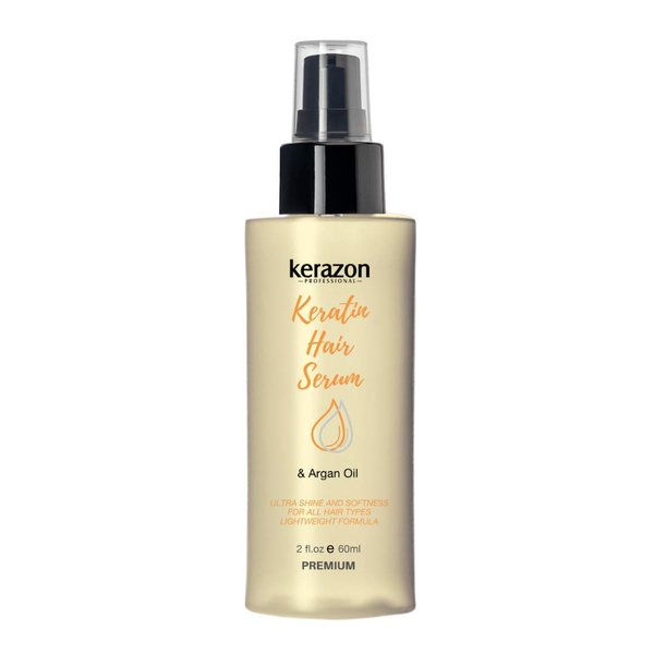 KERAZON Keratin Hair Serum Argan Oil Smoothing Dry Damage Repair Treatment Premium Formula, Anti Frizz Hair Protection
