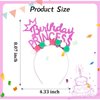 YISSION Birthday Princess Headband, Birthday Crown Birthday Girl Headband, Birthday Headband for Women Girls, Birthday Hair Accessories, Birthday Party Decoration Birthday Gifts