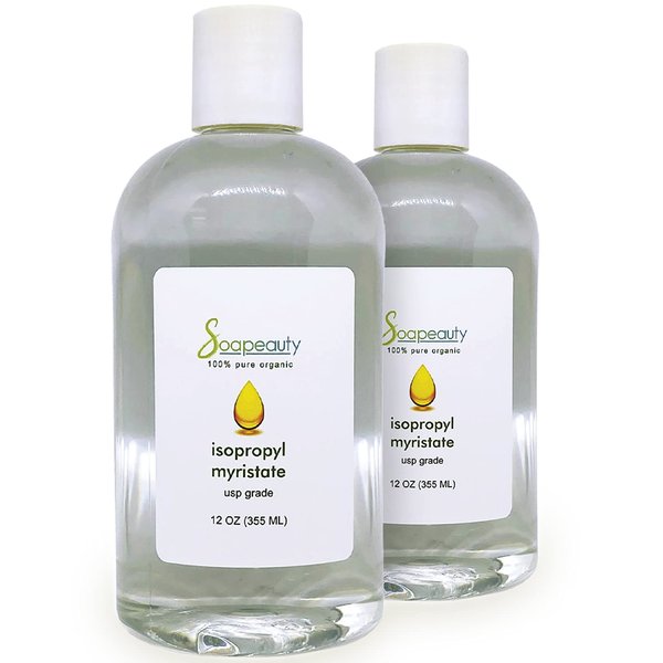 ISOPROPYL Myristate Cosmetic Grade for Soap Making, Fragrances, Shampoo, Creams & Lotion, Makeup & Adhesive Remover, Antiperspirants & Deodorants | 24 fl oz (2 x 12 fl oz)