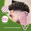 KOUPA Magic Silicone Curly Hair Brush, One Piece Twist Curl Comb for Afro Curls, Washable Hair Tool for Men Women, Pink, 2 Pieces