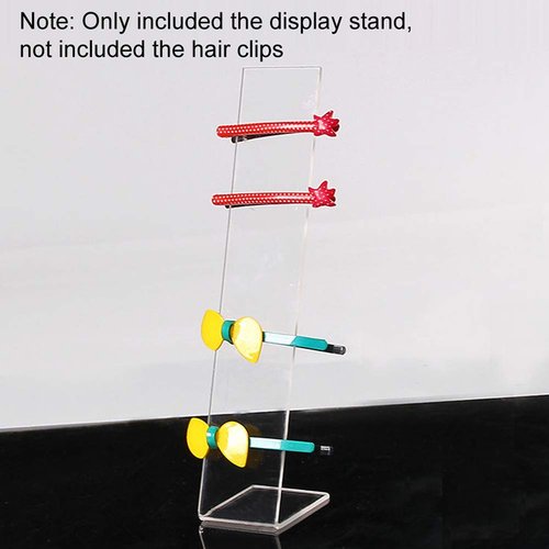 lasenersm 4 Pieces Clear Acrylic Hair Clip Display Stand L-Shaped Hairpin Display Holder Barrette Display Stand Holder Hair Clip Organizer Stand Holder, Transparent