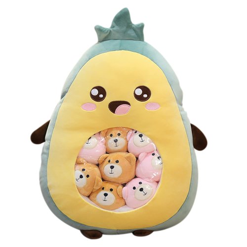 REFAHB Cute Throw Pillow Stuffed Avocado Toys Removable Fluffy Creative Gifts for Teens Girls Kids