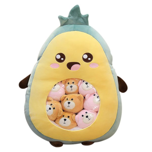 REFAHB Cute Throw Pillow Stuffed Avocado Toys Removable Fluffy Creative Gifts for Teens Girls Kids