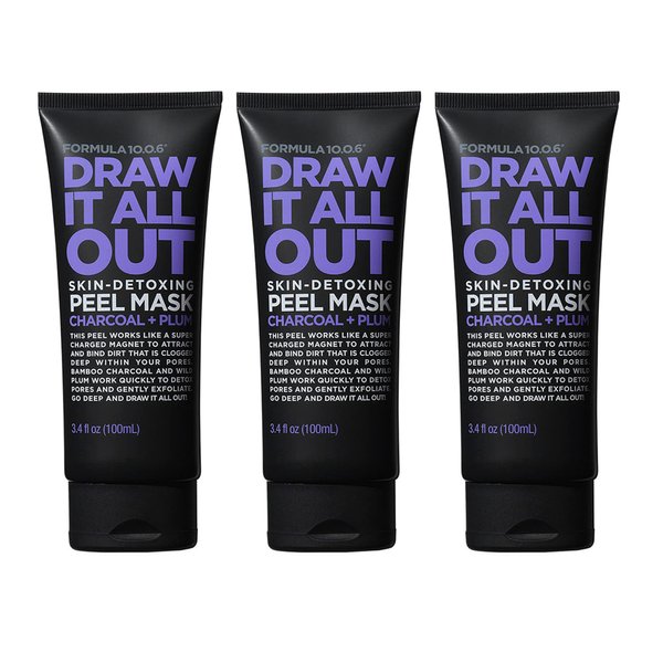 FORMULA 10.0.6 DRAW IT ALL OUT Skin Detoxing Peel Mask 3 Pack