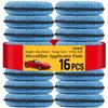 Sukh 16 Pack Microfiber Foam Car Wax Applicator Pad - Foam Applicator Pads Detailing Round 4.72 inch Polishing Sponges for Car Wax Applicator Pad Round Blue