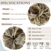 FeidyLong 2 PCS Messy Bun Hair Piece Wavy Curly Scrunchies Synthetic Chignon Ponytail Hair Extensions Thick Updo Hairpieces for Women Girls(Brown Mix Bleach Blonde)