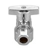 Minimprover 2 Pack Premium Brass Chrome plated 1/2" FIP Female Thread x 3/8 Inch OD Compression Quarter Turn Water Angle Stop Valve Shut Off