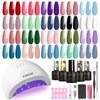 ROSALIND Gel Nail Polish Kit with U V Light, 20 Colors Gel Polish Nail Kit Base and Matte/Glossy/Glitter Top Coat Manicure Tools Soak Off Nail Gel Starter Kit Gifts for Women