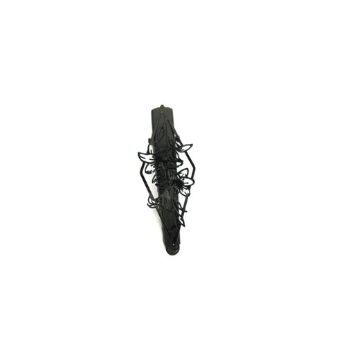 Small black metal flower filigree hair pin alligator clip barrette for fine