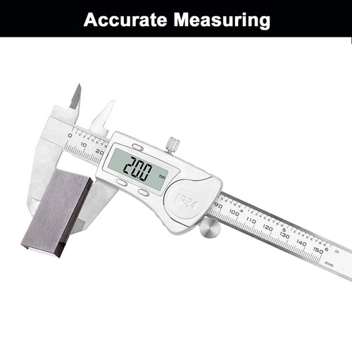NORTOOLS Digital Caliper Measuring Tool,150mm/ 6” Stainless Steel IP54 Waterproof Electronic Micrometer Caliper with Large LCD Display for Jewelers, Woodworkers