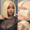 Blonde Bob Wig Human Hair 613 Lace Front Wig Human Hair 13X4 lace Front Bob Wig Human Hair Pre Plucked With Baby Hair 180% Density 613 Short Bob Wigs Human Hair for Women 16 Inch