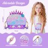 Belle&Birdie Little Girl Purse with Mermaid Toys, Toddler Purse with Pretend Play Toys, 6 Pcs Dress Up Jewelry Accessories for Girls, Kids, Toddler