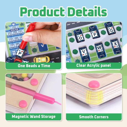 Montessori Toys, Magnetic Color and Number Maze Toddler Puzzles, Magnetic Letters Puzzle Board, Double Sided Wooden Magnet Game Montessori Busy Board, Educational Toys Learning Toys for Toddlers 3-6