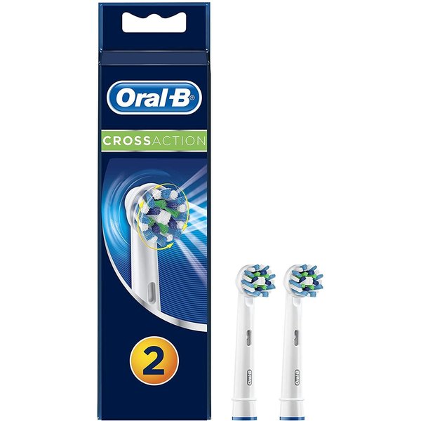 Oral-B Cross Action Electric Toothbrush Replacement Brush Heads Refill, 2 Count