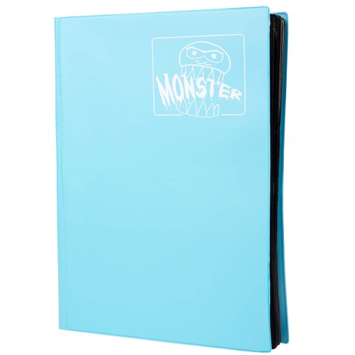 Monster Binder - 9 Pocket Trading Card Album - Matte Blue (Anti-Theft Pockets Hold 360+ Yugioh, Pokemon, Magic The Gathering Cards)