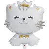 Cartoon Pet Themed Kitten Cat Balloons White Cat Aluminum Balloons Kids Party Supplies Birthday Decoration Baby Showers, 6 Pack 27'' Animal Kitty Cat Helium Mylar Foil Balloons