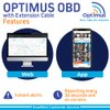 Optimus Plug-in GPS Tracker for Cars - Easy Installation - Harsh Driving Alerts - Reporting History and More - Extension Cable Included