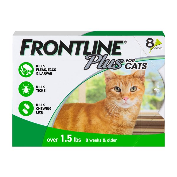 FRONTLINE Plus Flea and Tick Treatment for Cats Over 1.5 lbs., 8 Treatments