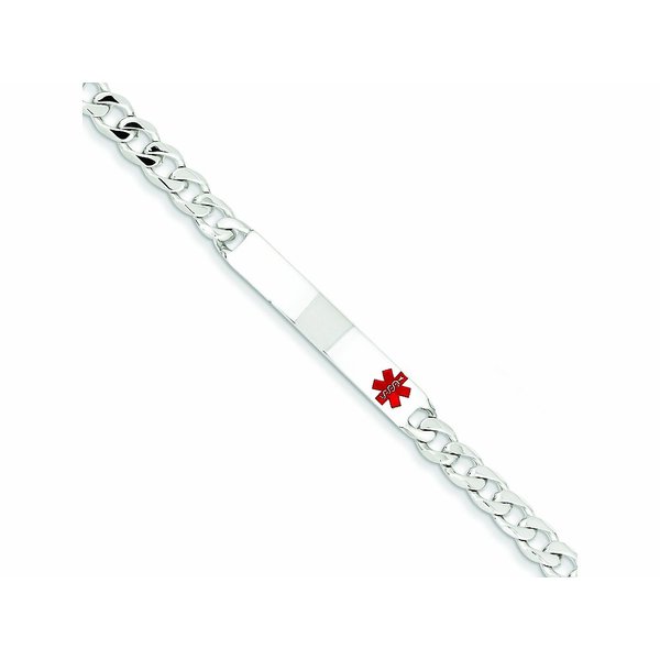 FJC Finejewelers Sterling Silver Polished Medical Curb Link Id Bracelet