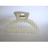 Generic Rounded white acrylic hair claw clip with faux pearls