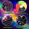 Neon Birthday Party Decorations Neon Happy 40th Birthday Banner Glow in The Dark Party Decorations with UV Black Light Reactive for Let Glow Neon Birthday Blacklight Halloween Party Supplies