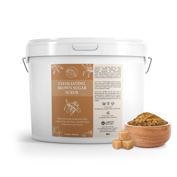 Midwest Sea Salt Company Exfoliating Brown Sugar Scrub - 128oz - Unscented, MID-SCRUB13-SSC-UNS