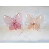 Generic Set of two small clear butterfly dragonfly hair claw clips (Primary color: Peach)