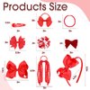 CN 20PCS Red Hair Bows for Girls, Bow Hair Clips Headband Hair Ties Hair Barrettes Ponytail Holders Curly Koker Bows Hair Accessories School Uniform Set for Little Girls Teens Toddler