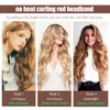 Heatless Curls Overnight Hair Curlers to Sleep in 8PCS Heatless Curlers for Long Hair Women Heatless Curling Rod Headband Set Soft Velour No Heat Blowout Hair Rollers (Leopard print-8-Velvet)