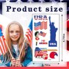 ALIBBON 10 Sheets Patriotic Tattoos, 4th of July Temporary Tattoos, American Flag Tattoos, Red White and Blue Party Supplies for Independence Day July 4th Labor Day Veterans Day
