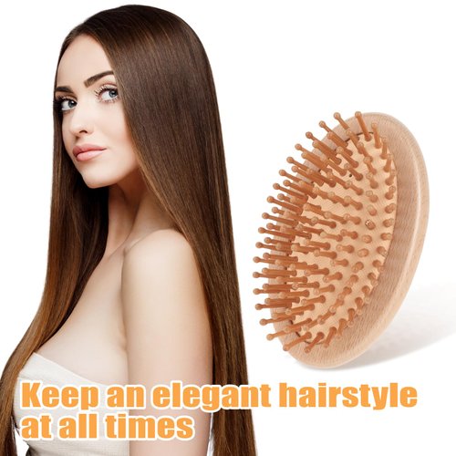 Bamboo Hair Brush No Handle Design Mini Hair Brush Hair Massager Scalp Bamboo Comb Bamboo Brush for Hair Growth