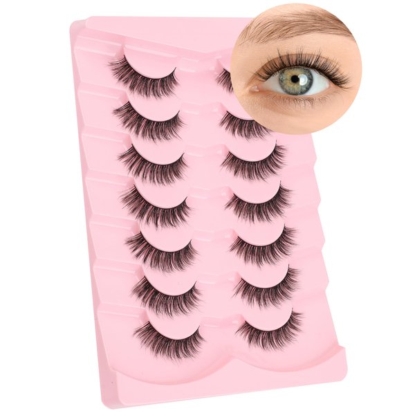 Lash natural wispy eyelashes, Frihappy false eyelashes, Wispy Strips, Faux Mink Lashes, black band lashes, 7 pairs, Frihappy 2024 lashes #Polaris
