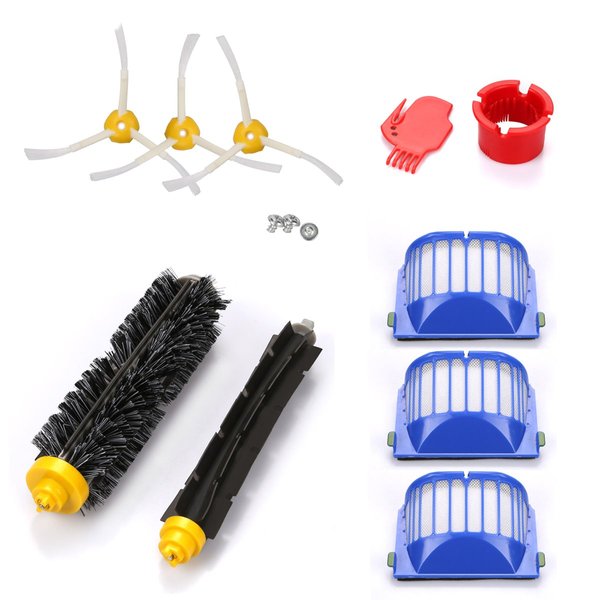 Energup Accessory for Irobot Roomba 500 600 610 620 650 Series Vacuum Cleaner Replacement Part Include 3 Pack Filter, Side Brush, 1 Pack Bristle Brush & Flexible Beater Brush
