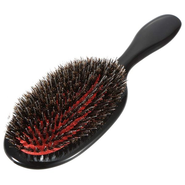 Boar Bristle Hair Brush Paddle Detangling Brush for Curly Fine Wavy Natural Tangled Hair, Anti-frizz Styling Hairbrush Comb for Women and Men, Boar Nylon Bristle Cushioned Brush