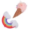 iplusmile 2pcs Rainbow Bath Loofahs Ice Cream Body Loofahs Cute Cartoon Kids Bath Sponges Bath Pouf Body Scrubber Exfoliating Mesh Puff for Children Shower