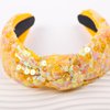 Sequin Knotted Headband for Women Sparkly Headband for Women Yellow Hair Hoop Cute Top Knot Headwear Wide Hair Bands Elastic Hairbands Back to School Party Supplies 1PCS