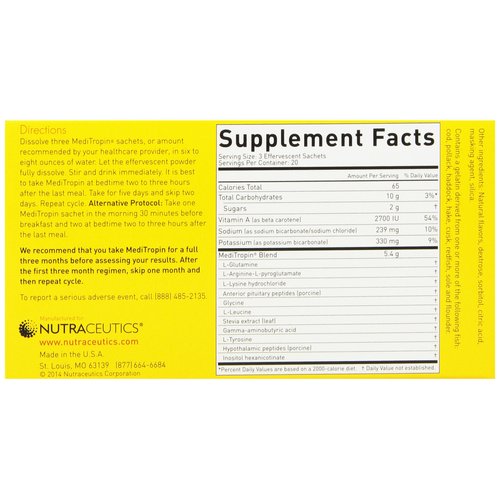 MediTropin Dietary Supplement, 60 Effervescent Sachets, 1.3 lbs Box