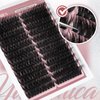 Yawamica Fluffy Lash Clusters Premade Cluster Eyelash Extensions Wispy Cat Eye Lash Clusters 200D Volume 9-18mm Individual Lashes Left Right Cluster Lashes 240pcs DIY Lash Extension by Self