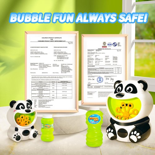 Panda Bubble Machine Toys for Toddlers 1-3 Kids Bubble Maker Blower with 4oz Bubble Solution Ideal Outdoor Party Toys Gift for Toddlers 1-3