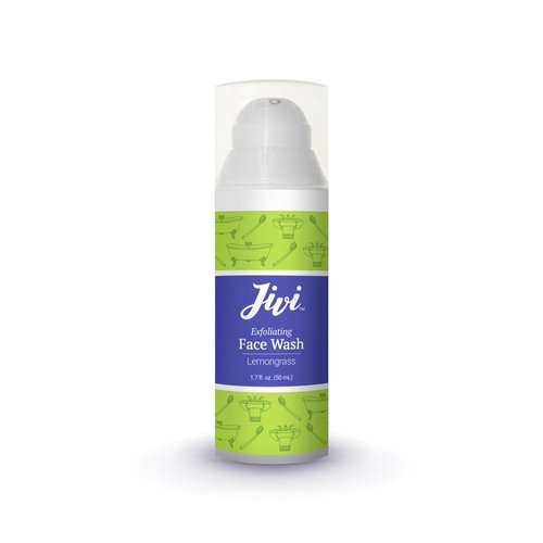 Exfoliating Face Wash (Lemongrass) | Cream Cleanser that Removes Makeup and Tones | 100% Natural with Organic Ingredients | Made for Sensitive and Dry Skin | 1.7 fl. oz.