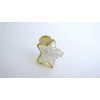 Generic Small mini pearly white iridescent gold metal and acrylic star hair claw clip